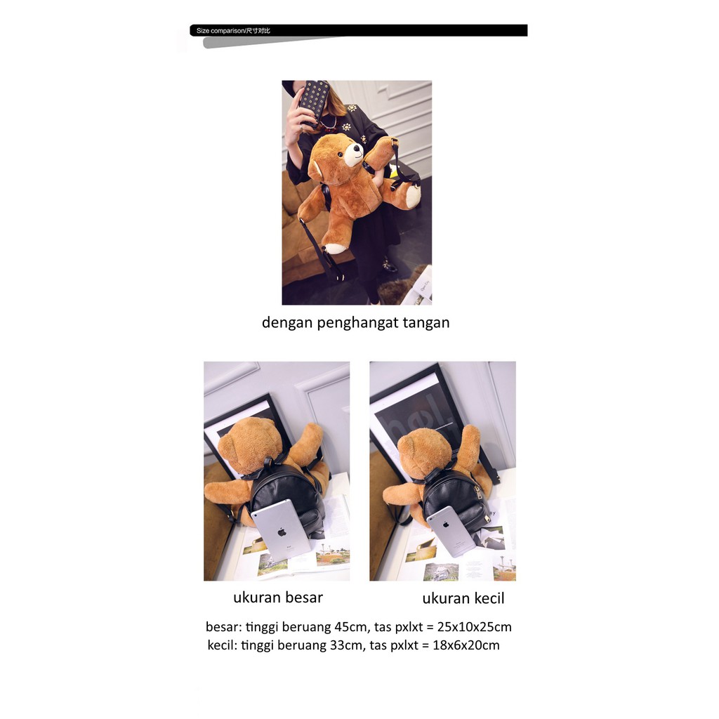 [LOGU] Tas beruang, Tas boneka 3D, Tas couple ibu dan anak, tas beruang pakai tas-1