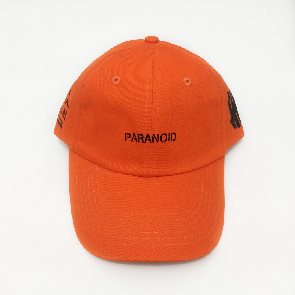 Topi Baseball Cap Paranoid Undftd x Anti Social Social Club Orange