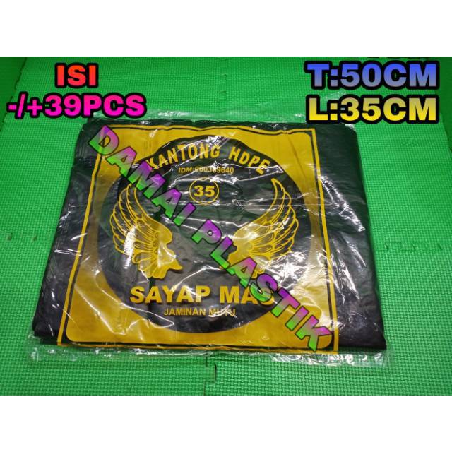 ISI:-/+39LBR HD Hitam Plastik Kresek KANTONG Tipis Ekonomis 35 Kantong kantong murah LOCO LOZO