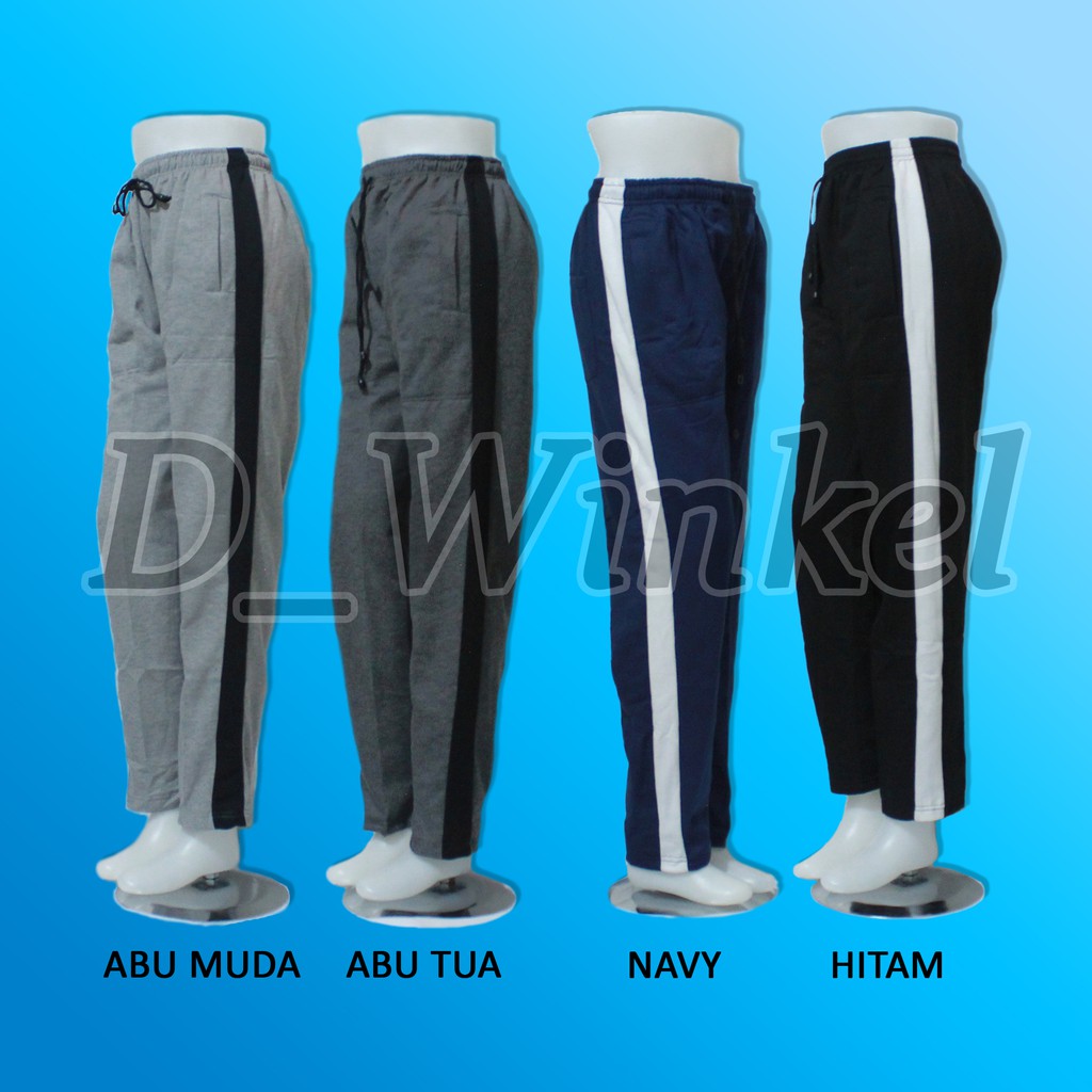 CELANA TRENING GYM SPORTY HIGH CLASS JOGGER PANJANG PRIA WANITA ABU MUDA