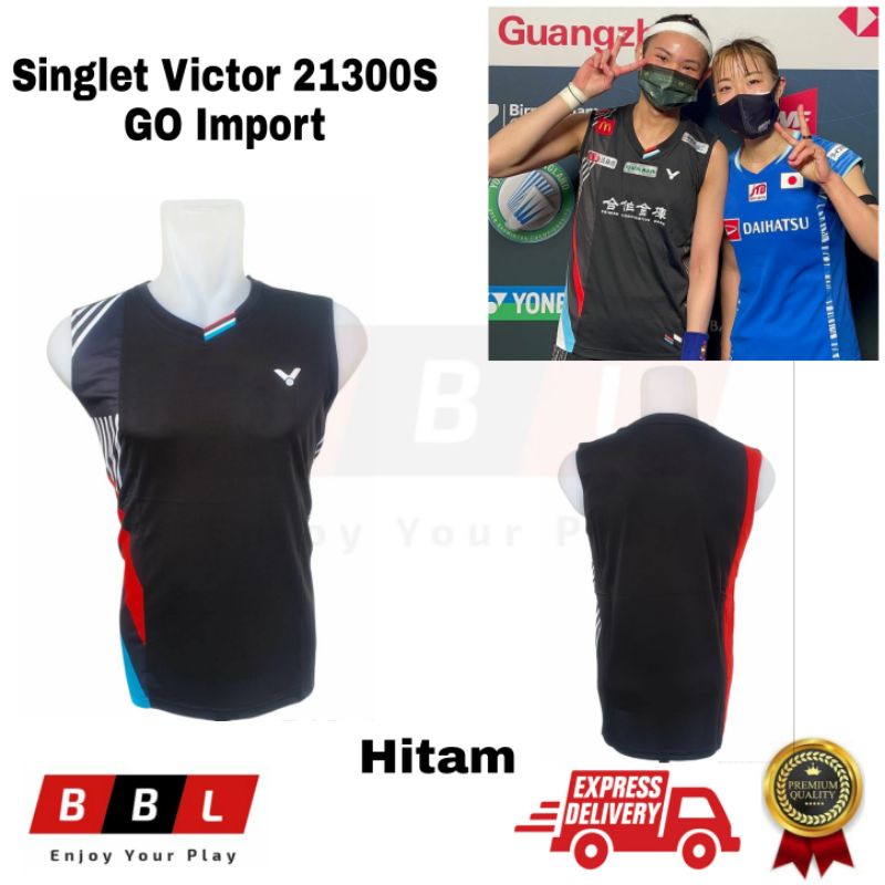 Singlet Jersey Badminton Victor 21300S Hitam Grade Ori Import Kaos Tai Tzu ying All england 2022 Jer