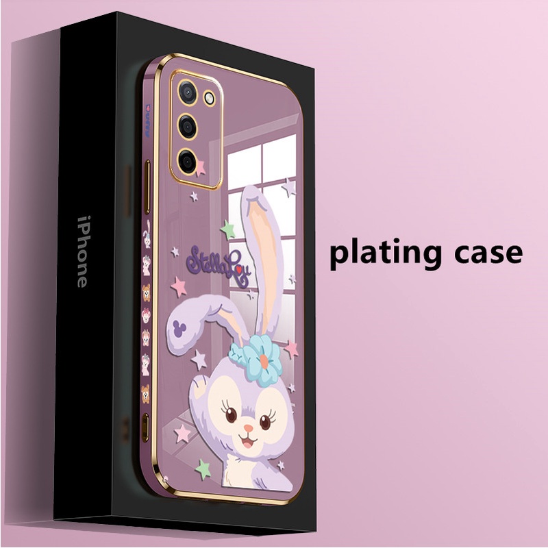 [Disney] StellaLou Soft Case For SAMSUNG Galaxy A32 A52 A72 A22 Luxury Cartoon Soft electroplate Lanyard cover couple