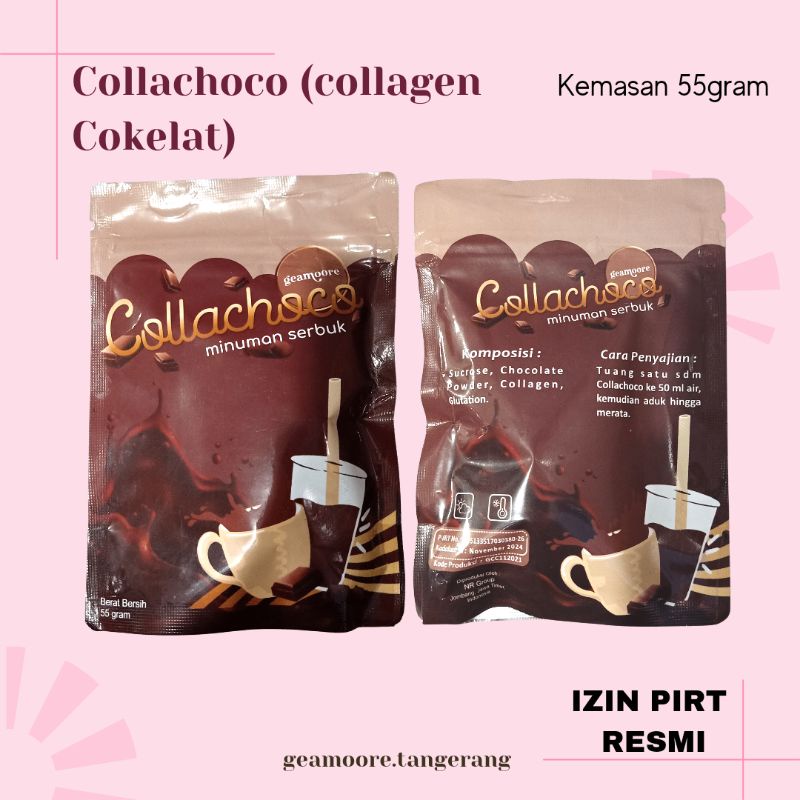 PROMO HABISIN STOK (IJIN PIRT RESMI) GEAMOORE COLLACHOCO DRINK / MINUMAN COLLAGEN RASA COKELAT