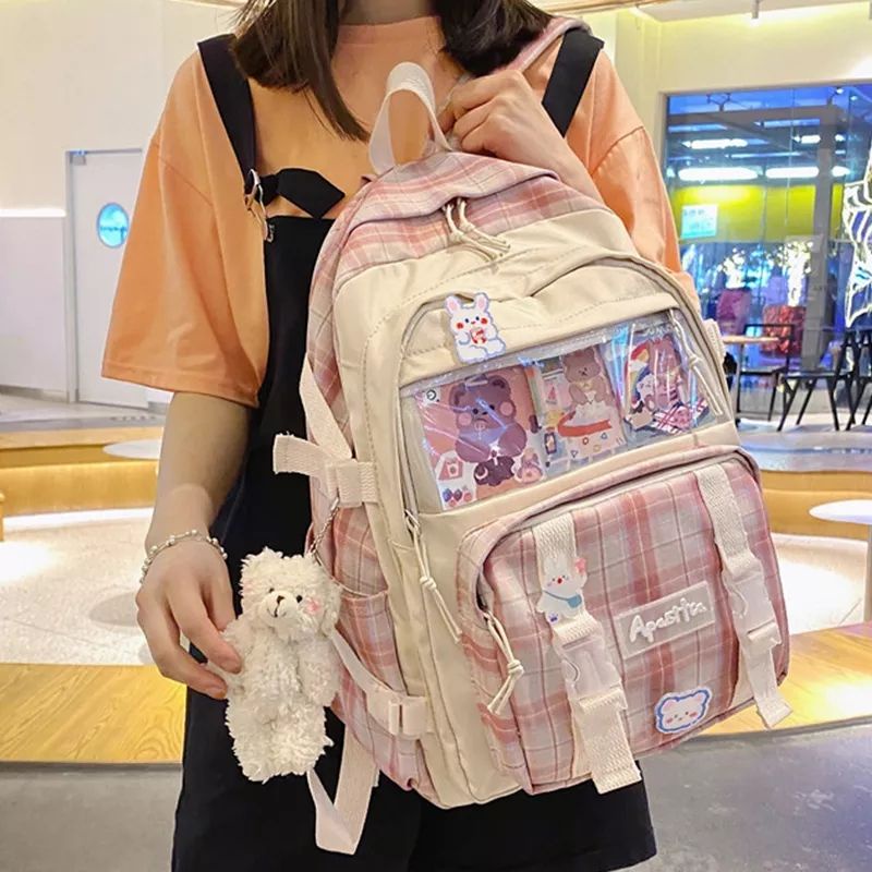 GTM Tas Ransel Backpack Style Korea Tas Sekolah Liontin