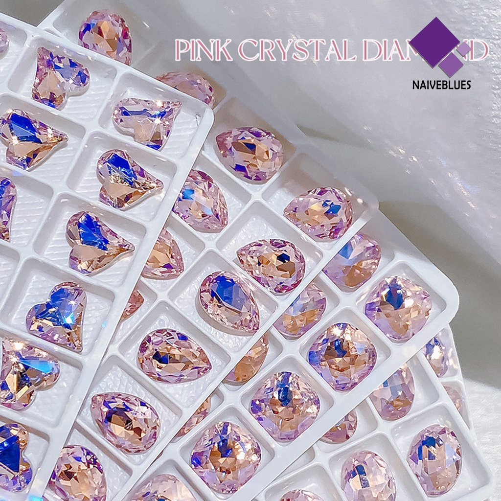 Naiveblue 20Pcs / Pak Berlian Imitasi Glitter 3D Untuk Dekorasi Nail Art DIY