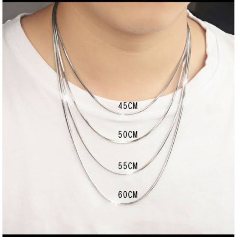 Kalung titanium belut bulat 0,4pria dan wanita anti karat dan tahan lama, harga pun sangat terjangka