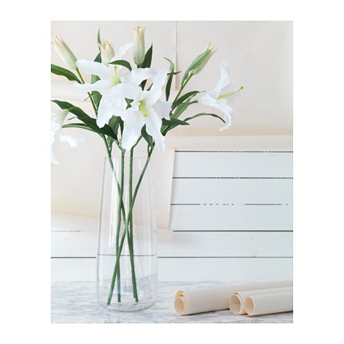 BRKN Vas bunga, flawer vase, kaca bening, 45 cm