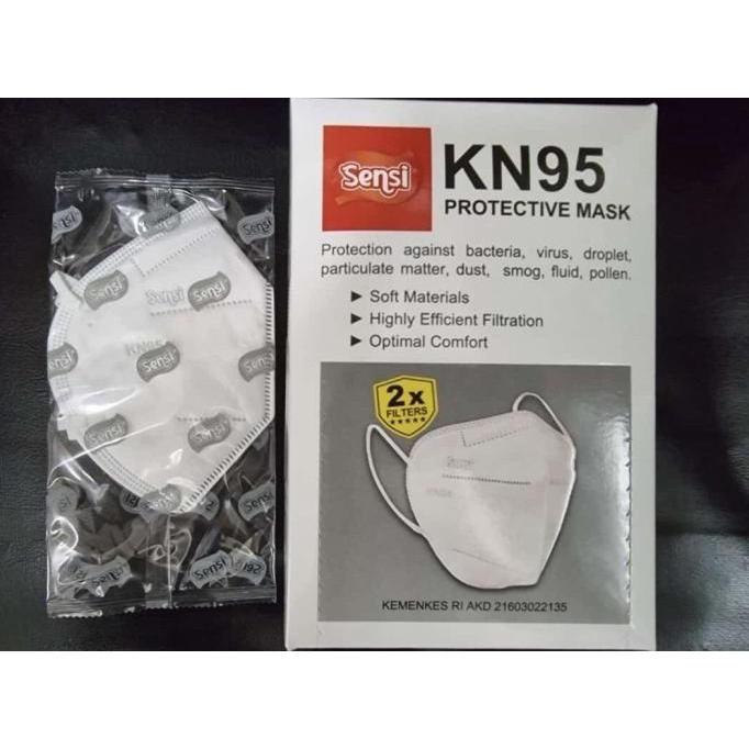 FREE ONGKIR Masker sensi KN95 Isi 20 5 ply ori sensi putih