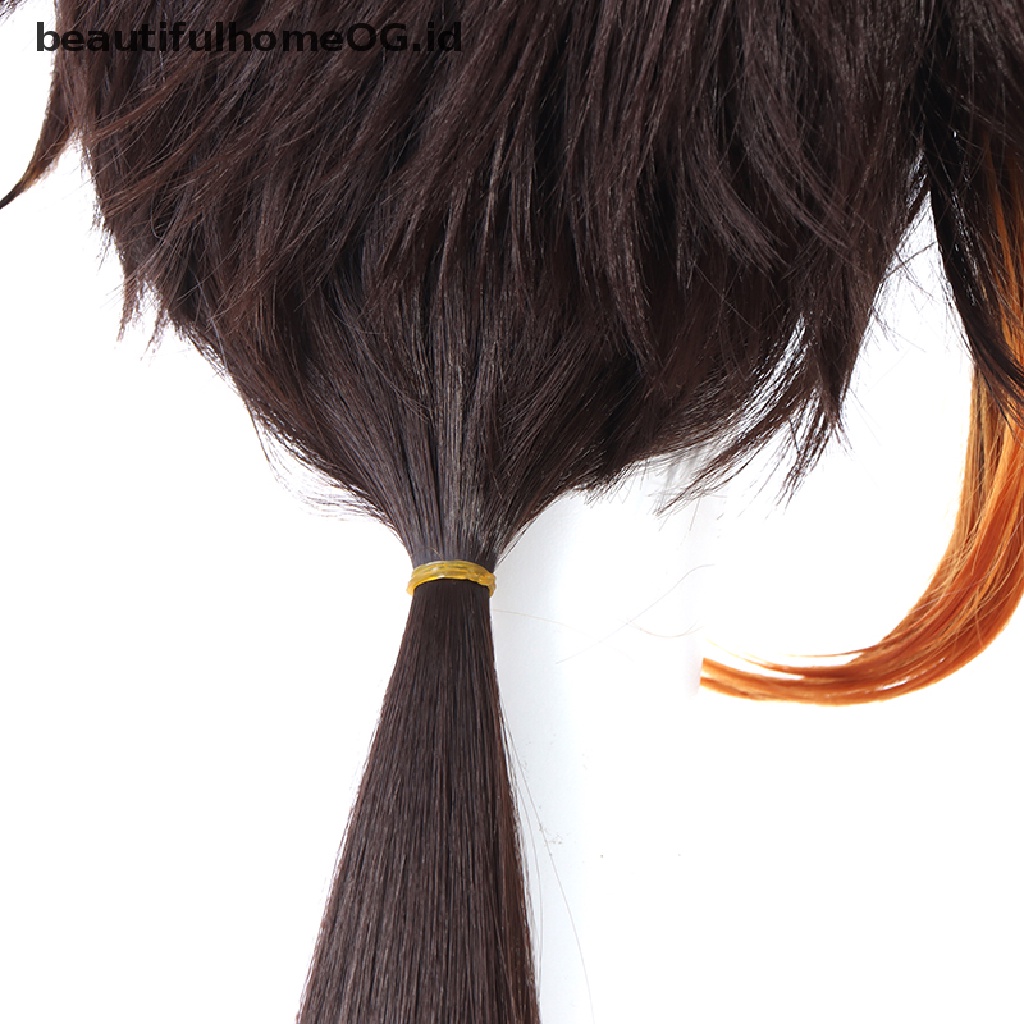 Wig Cosplay Zhongli Warna Hitam