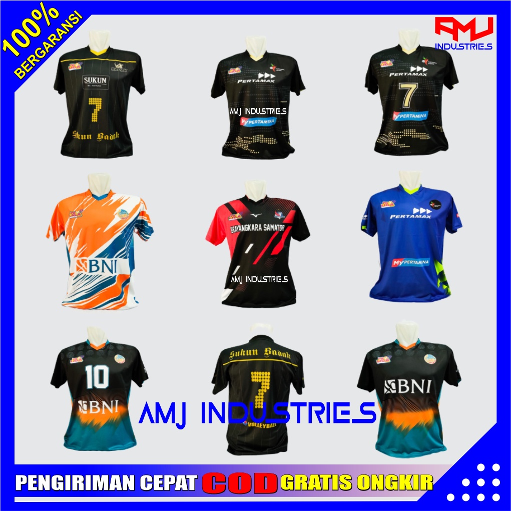 Baju Voli Jersey Volly Kaos Volli Voly Voli Full Printing Jersy Volley Cowok Cewek Pria Wanita Atasa