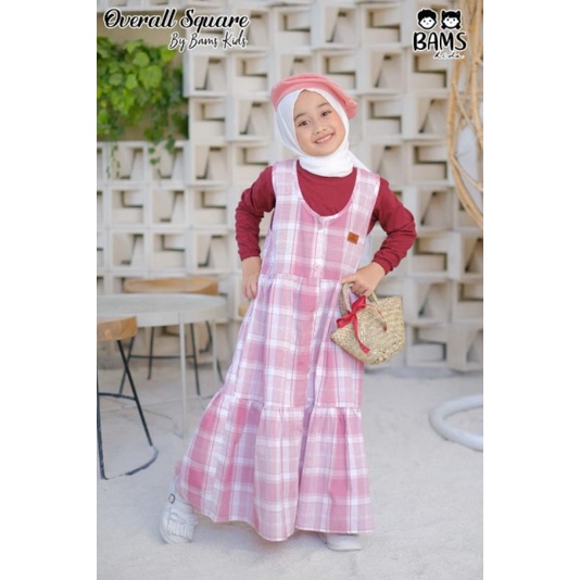 overall square kotak kotak gamis kotak kotak bams