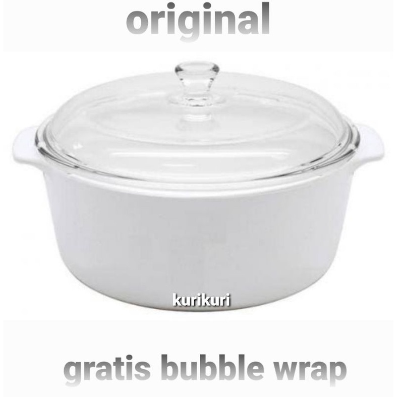 Luminarc Panci Masak Kaca Vitroline White Blooming Casserole 3 ltr