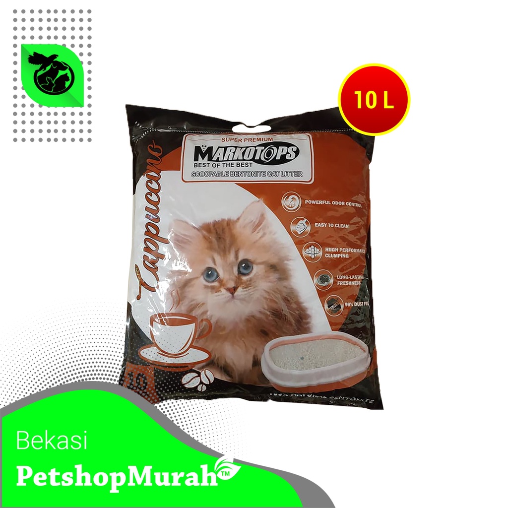 [GOSEND] Pasir Kucing Markotops 10 Liter Cat Litter 10ltr Gumpal Clumping Wangi