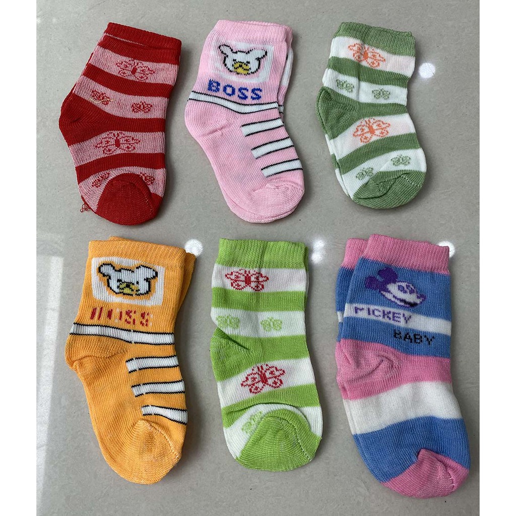 kaos kaki bayi warna motif random boy girl cewe cowo murah