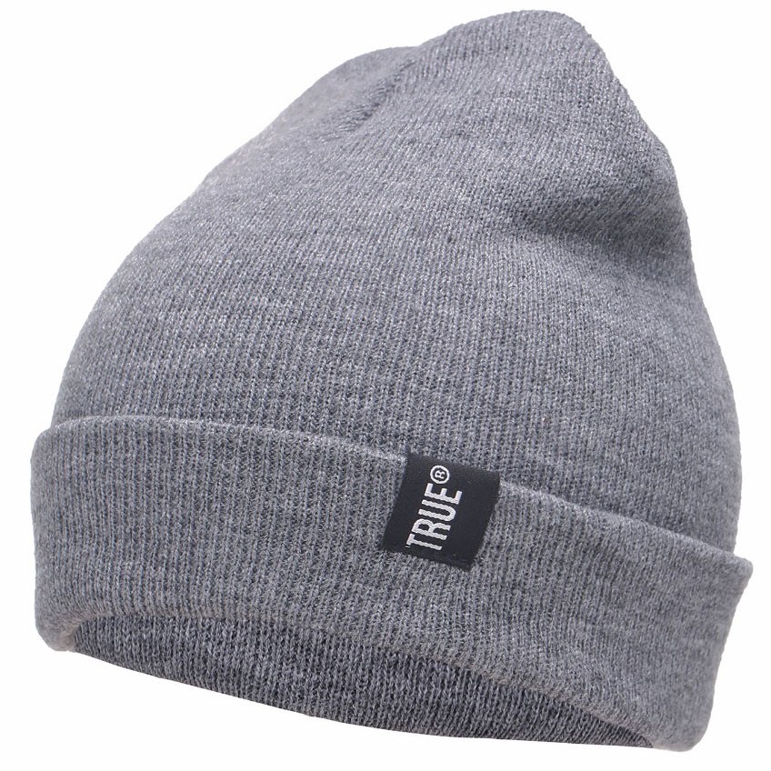 Topi Fashion Kupluk Rajut Beanie Hat Rhodey TRUE Comfortable Kain Black Gray JNP