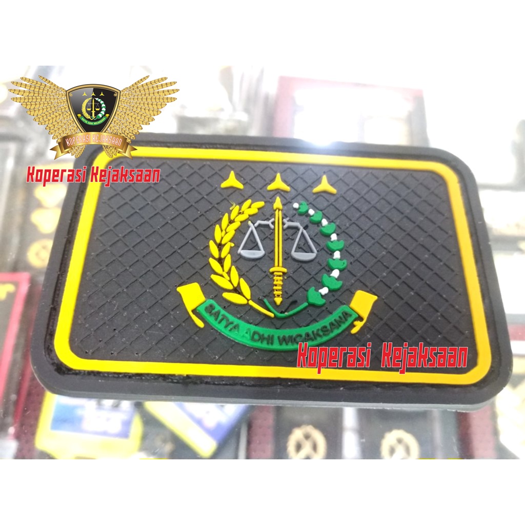 PATCH RUBBER KARET LOGO KEJAKSAAN | TEMPELAN KARET EMBLEM VELCRO