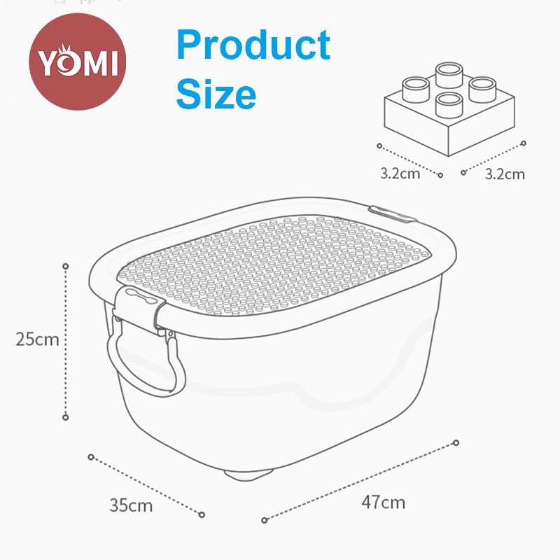 YOMI - Mainan Block Anak-2110 / Storage Box / Container Box Plastik / Meja dan Kursi anak
