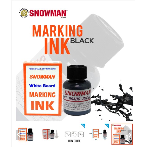 

Isi Tinta Spidol PERMANENT Refill Marking Ink Snowman Tinta Spidol Snowman Warna Hitam