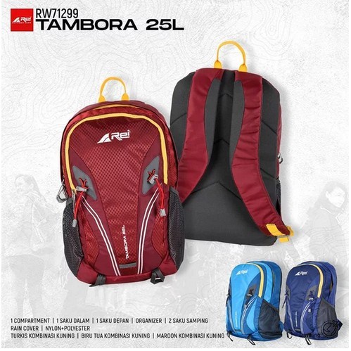 TAS RANSEL AREI REI TAMBORA 25L ORIGINAL | DAYPACK 25 L LITER GENDONG LAPTOP KULIAH SEKOLAH PRIA WAN