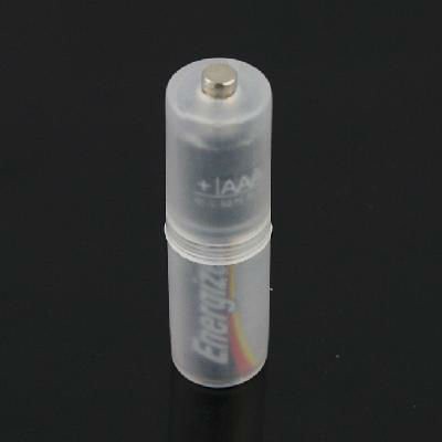 AAA to AA Batteries Case with Bottom Positive Electrode - Transparent