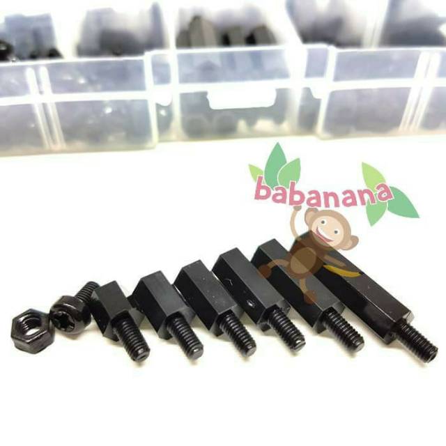 180pcs M3 Nylon standoff spacer nut screw