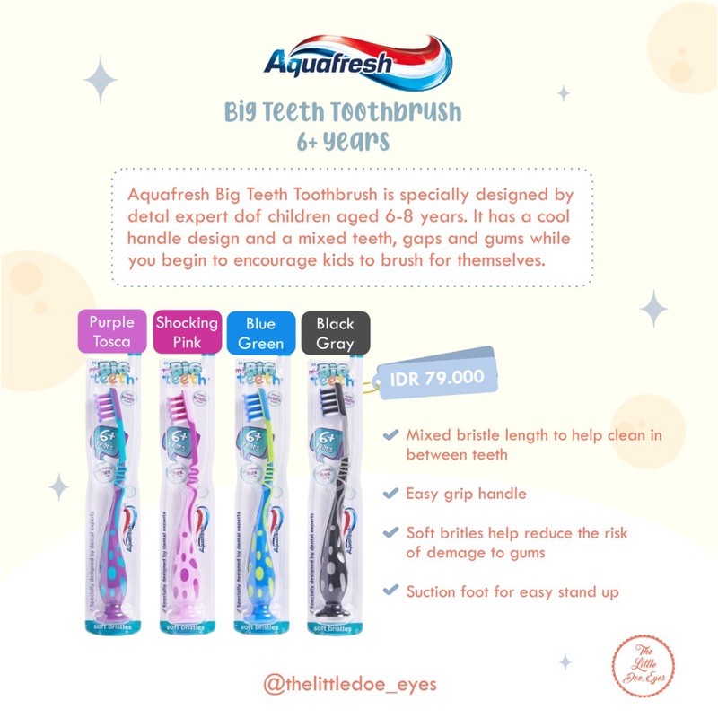 [READY] Aquafresh Toothbrush with Suction (Milk teeth / little teeth / big teeth)