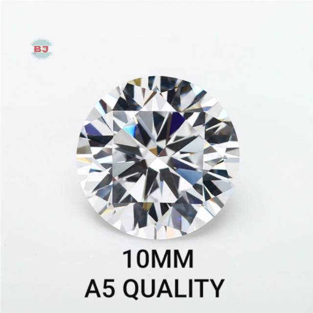 A5 10 - 11MM Permata Cubic Zirconia Round white Berlian cutting Heart arrow