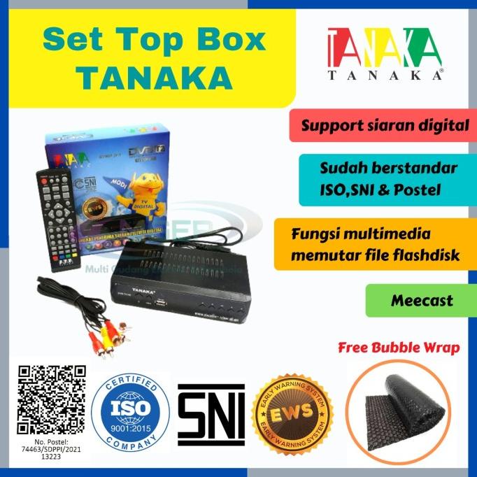 Set Top Box Tanaka DVB T2 support antena digital / uhf