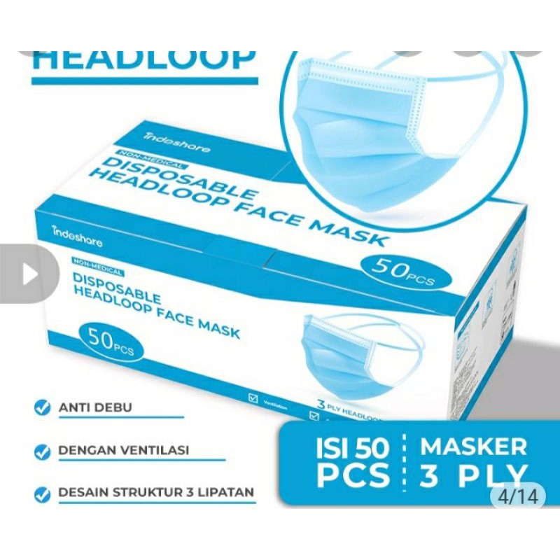 Disposable Headloop face mask