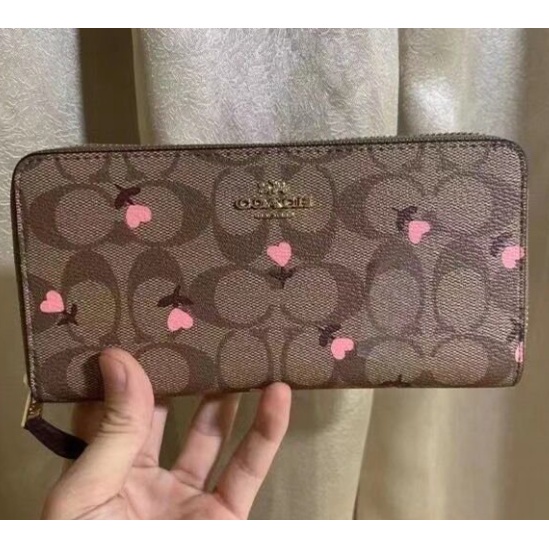 (SameDay Grab) 3288 6656 coach women wallet long style zip purses