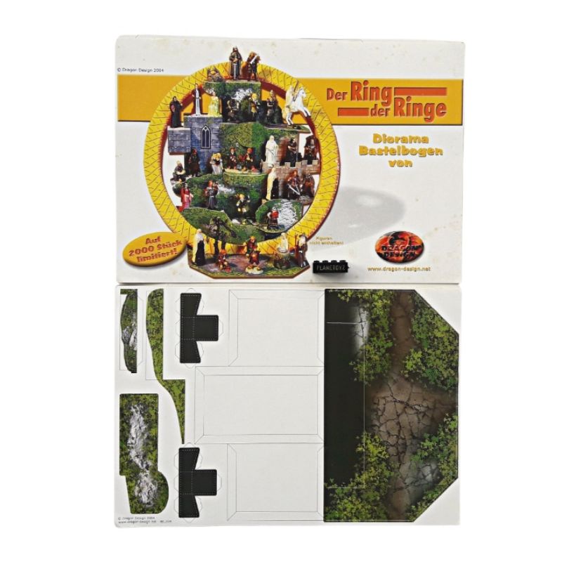 Lord of the ring Bastelbogen Diorama Castle Cut Out The Hobbit Lother Dragon Design Original Backgro