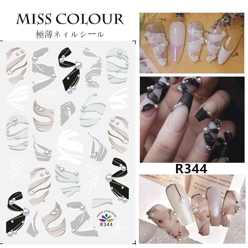 Pretty Nail Sticker Stiker Kuku Ribbon Stiker Pita/Nail Art Decoration