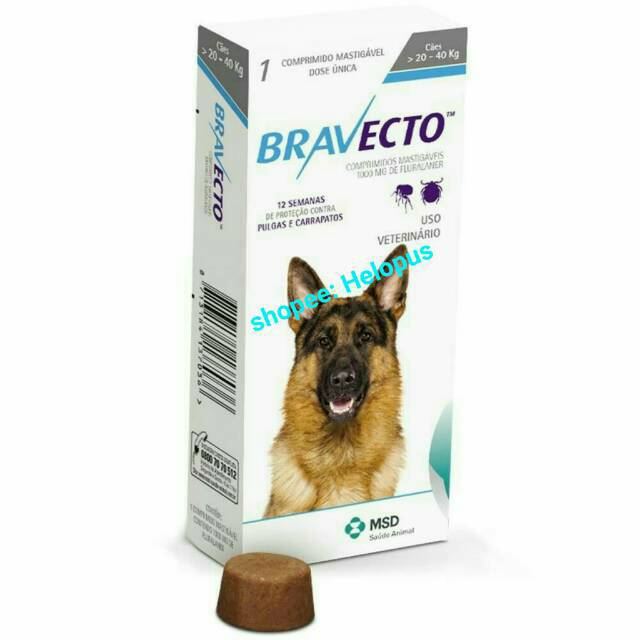Bravecto Anjing Obat Kutu Demodex Large Dog 20-40 kg 1000 mg