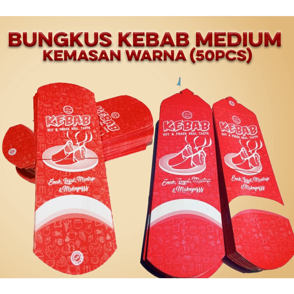 

Bungkus KEBAB SHAWARMA WARNA | MINI - MEDIUM 50 pcs