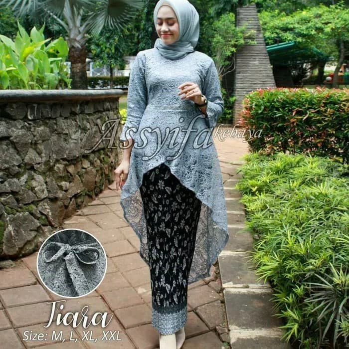 set kebaya tiara plus rok plisket terbaru