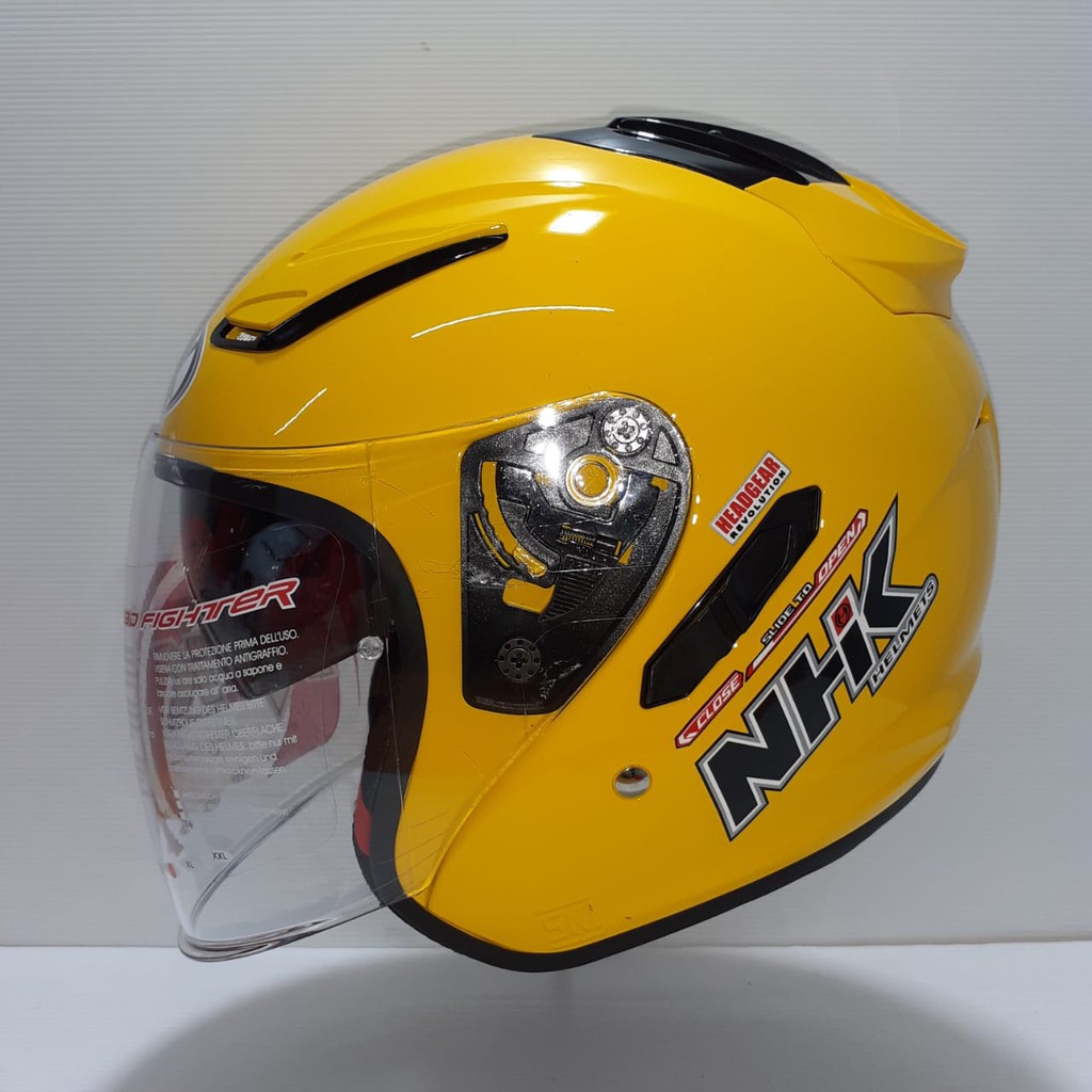 HELM NHK R1 SOLID POLOS WHITE DOUBLE VISOR HALF FACE NHK R1 PUTIH