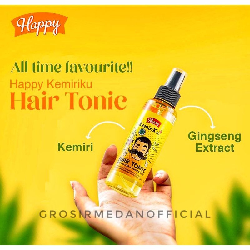 HAPPY KEMIRIKU - LIDAH BUAYA - SHAMPOO HAIR LOTION TONIC HAIR SPRAY MINYAK KEMIRI MINYAK ZAITUN MINTMYAK LIDAH BUAYA