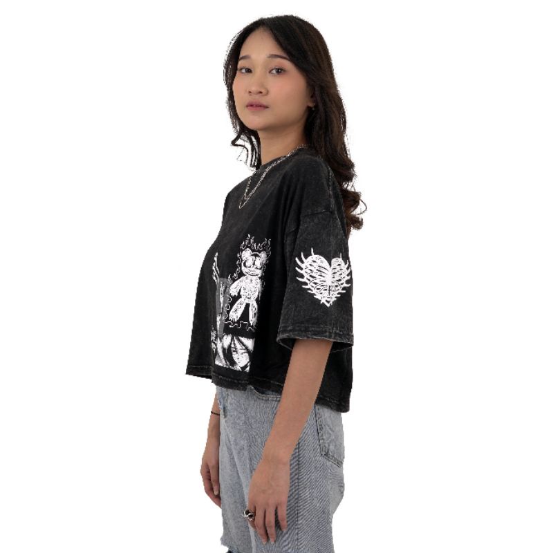 CROP TEE // KAOS ATASAN CROP WANITA // NDB — TELEPORTED FEELING