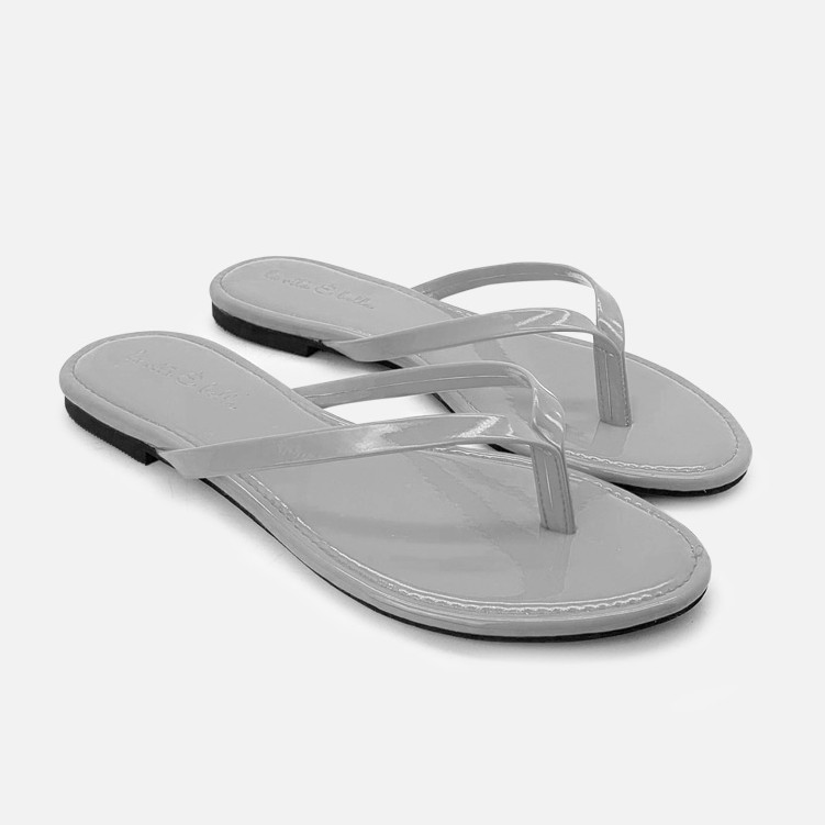 La Vita E Bella Candy Sandal Jepit Flat Teplek Wanita Model Flip Flop Bahan Glossy [LZ504]