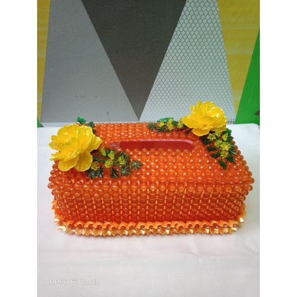COVER KOTAK TISSUE MANIK AKRILIK