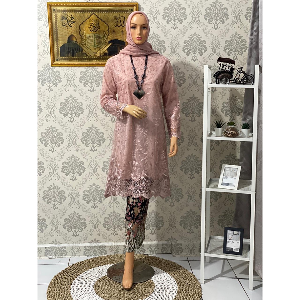 ADE&gt; REALPICT TUNIK KEBAYA TULLE - BAJU KEBAYA PESTA KEKINIAN - KEBAYA TERLARIS