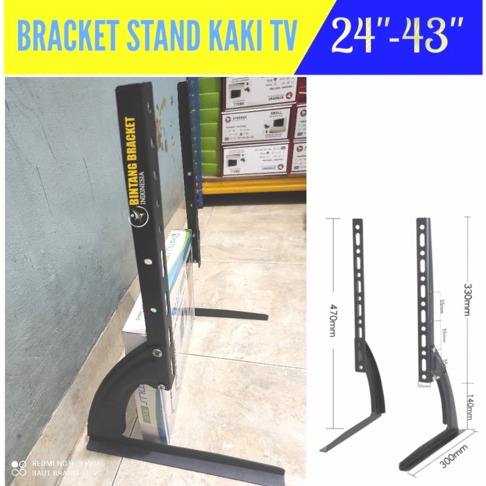 Bracket - Bracket Tv Braket Tv Breket 22" - 43 Inch Stand Tv Meja Adjustable