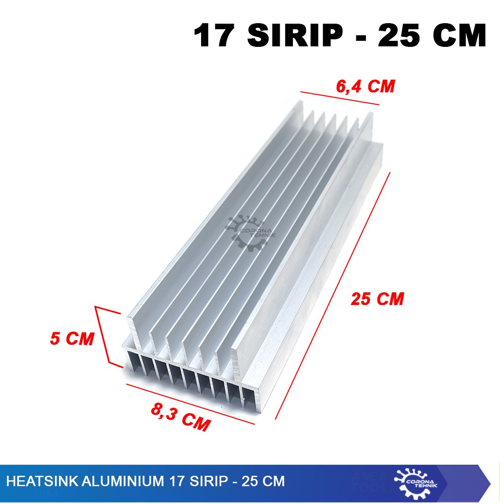 Aluminium  Heatsink 17 Sirip - 25 cm