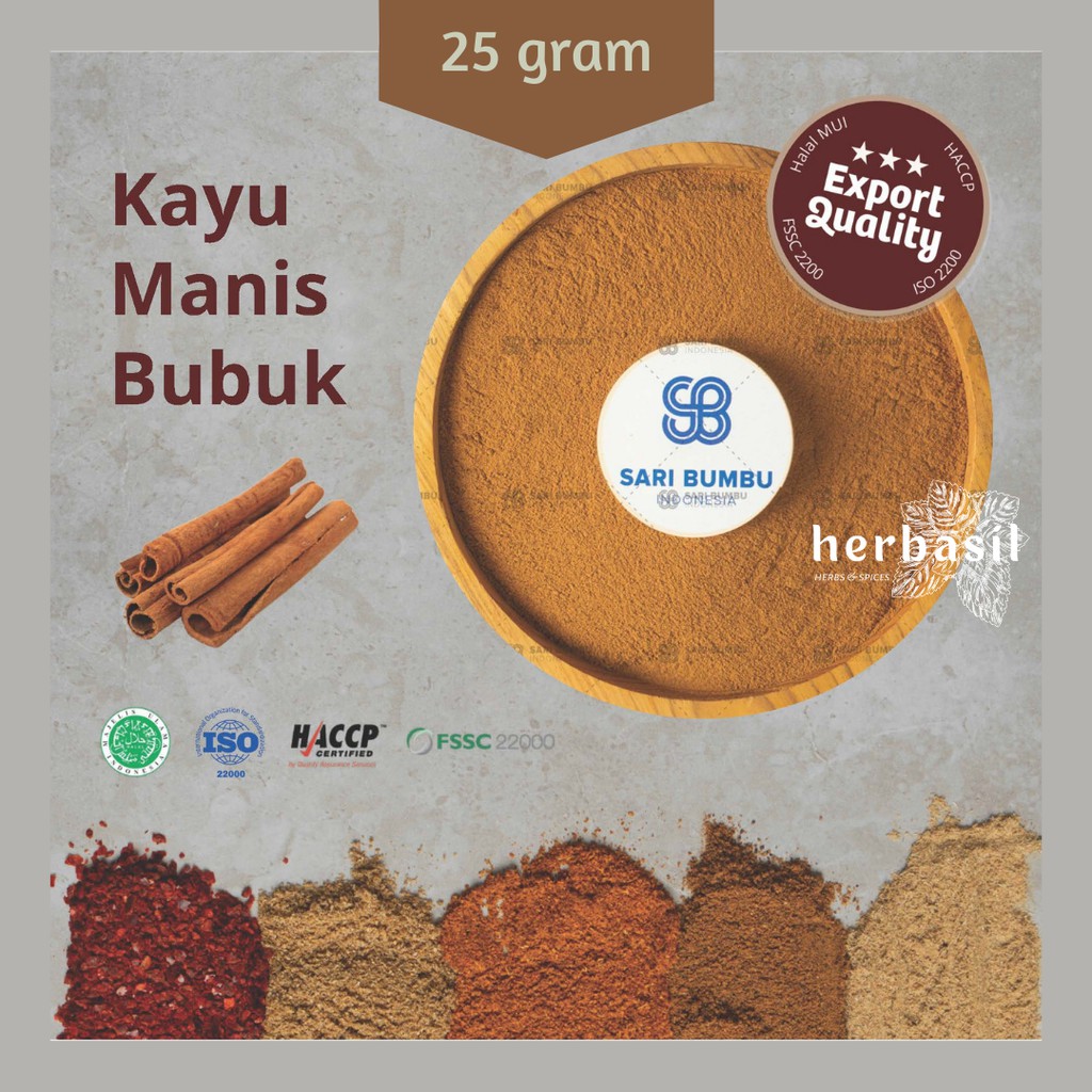 

[25gr] Kayu Manis Bubuk - Ground Cinnamon Powder - Export Quality Rempah Bumbu Dapur | Her Basil