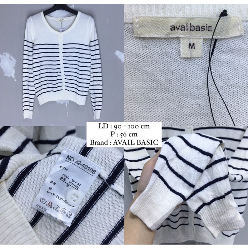 PRELOVED (THRIFT) CARDIGAN RAJUT PREMIUM BRANDED-AVAIL STRIPE