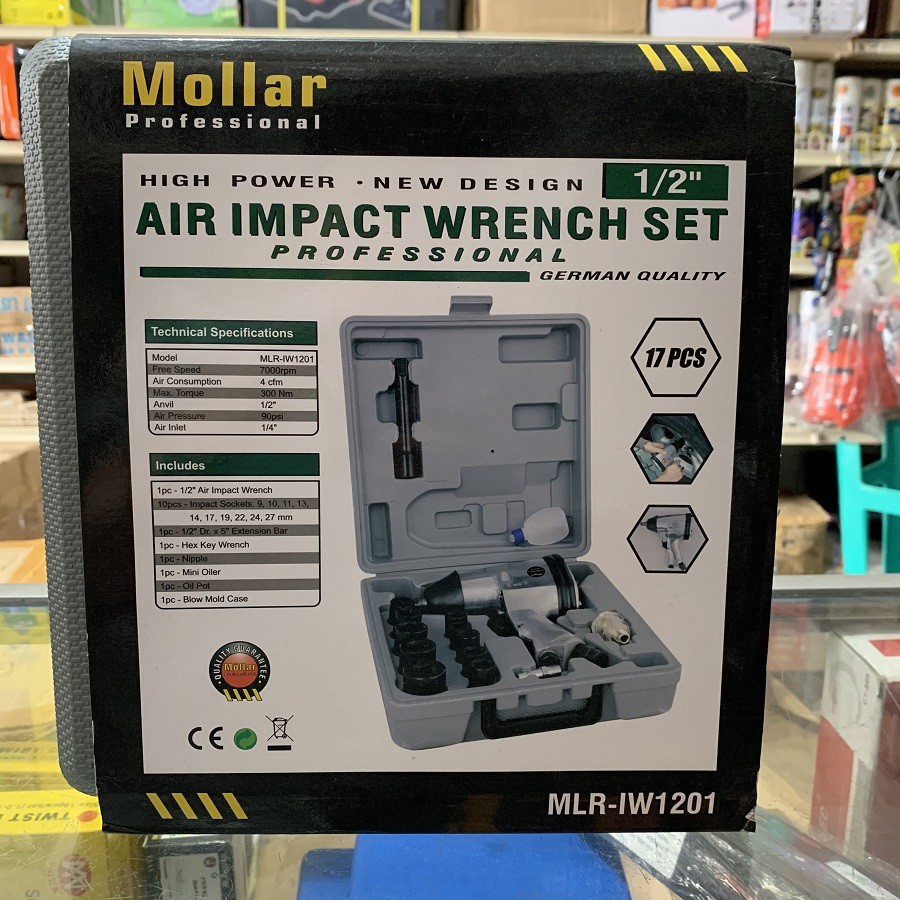 Air Impact Wrench Kit Mollar 1/2 Inch / Mesin Buka Baut Kompresor Mollar 1/2IN