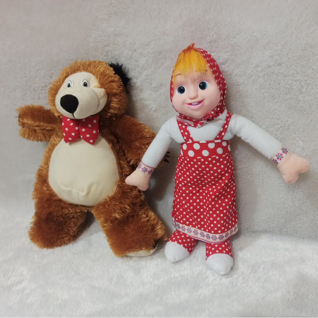 boneka sepasang marsha POLKADOT and the bear MISKA M