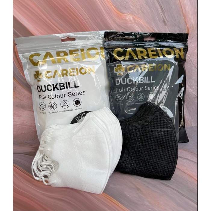 Masker Duckbil / Duckbill 3 Ply Careion Embost Hitam Dan Putih 50pcs