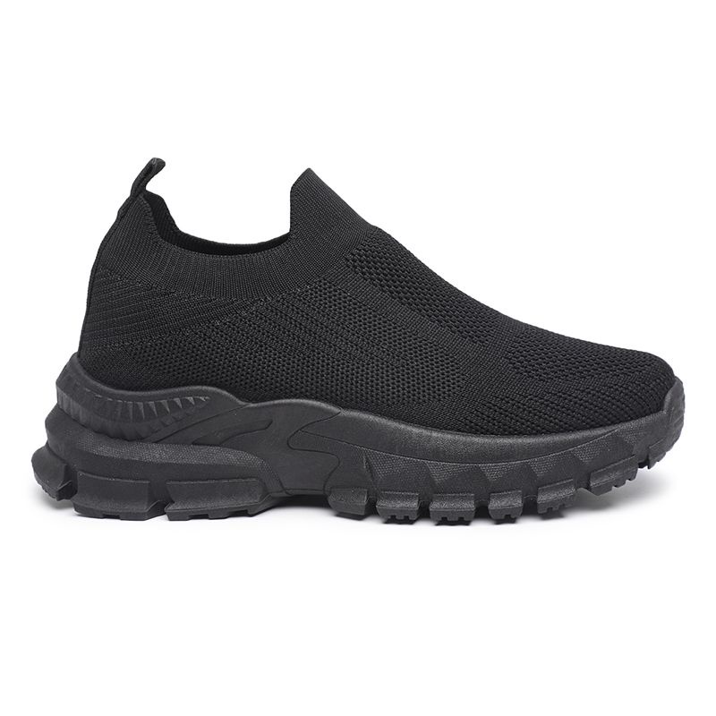 [GROSIR][COD] SEVEN_DAY SEPATU RAJUT SLIP ON WANITA OLAHRAGA TANPA TALI SPORT SHOES HITAM FZ-189