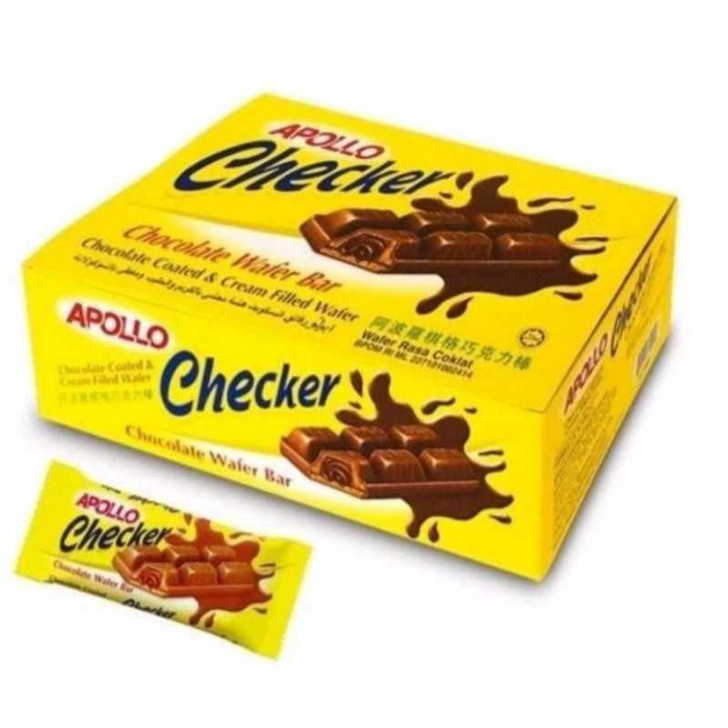 

Apollo Checker Chocolate Wafer Bar / Wafer Berlapis Coklat dan Crem
